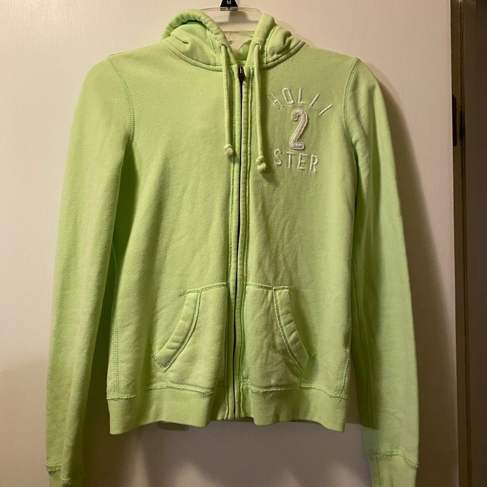 Lime Green Hollister Zip-Up